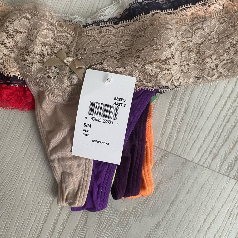 NEW Honeydew Intimates Ladies  Assorted Mesh Thong 5 PACK